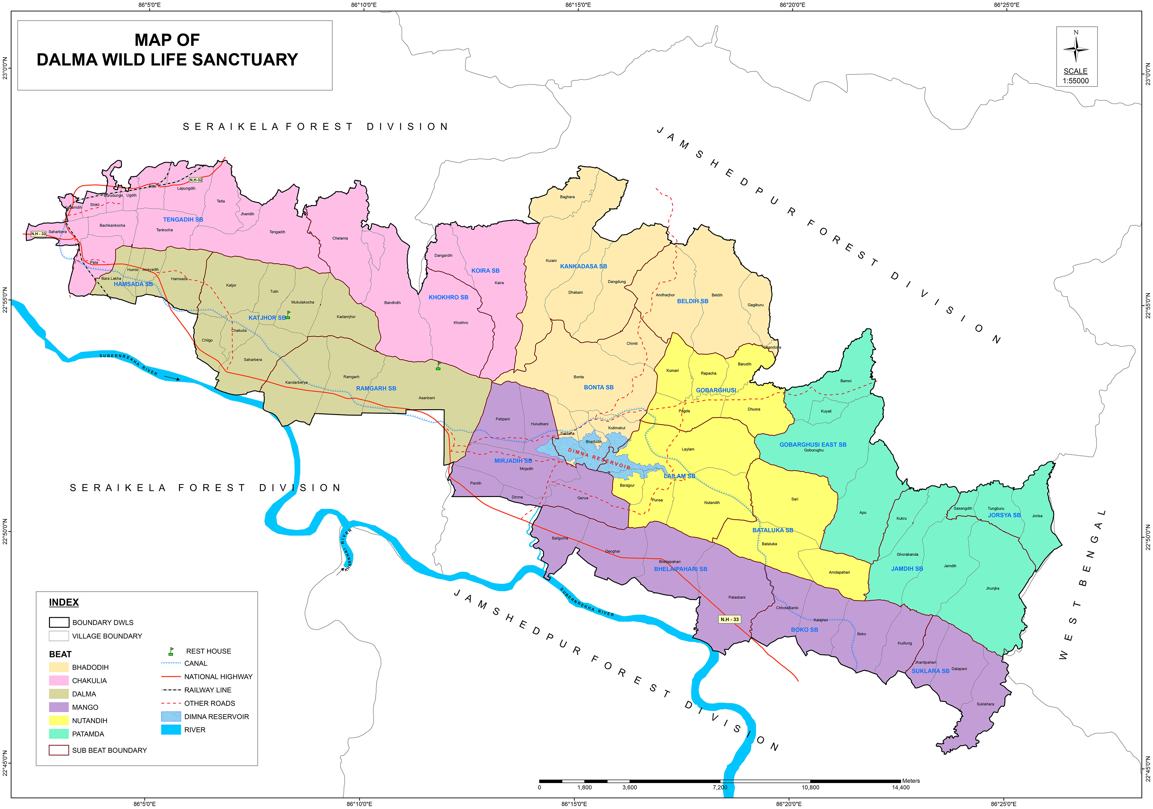 Forest Cover Map of Dalma Jamshedpur Jharkhand
