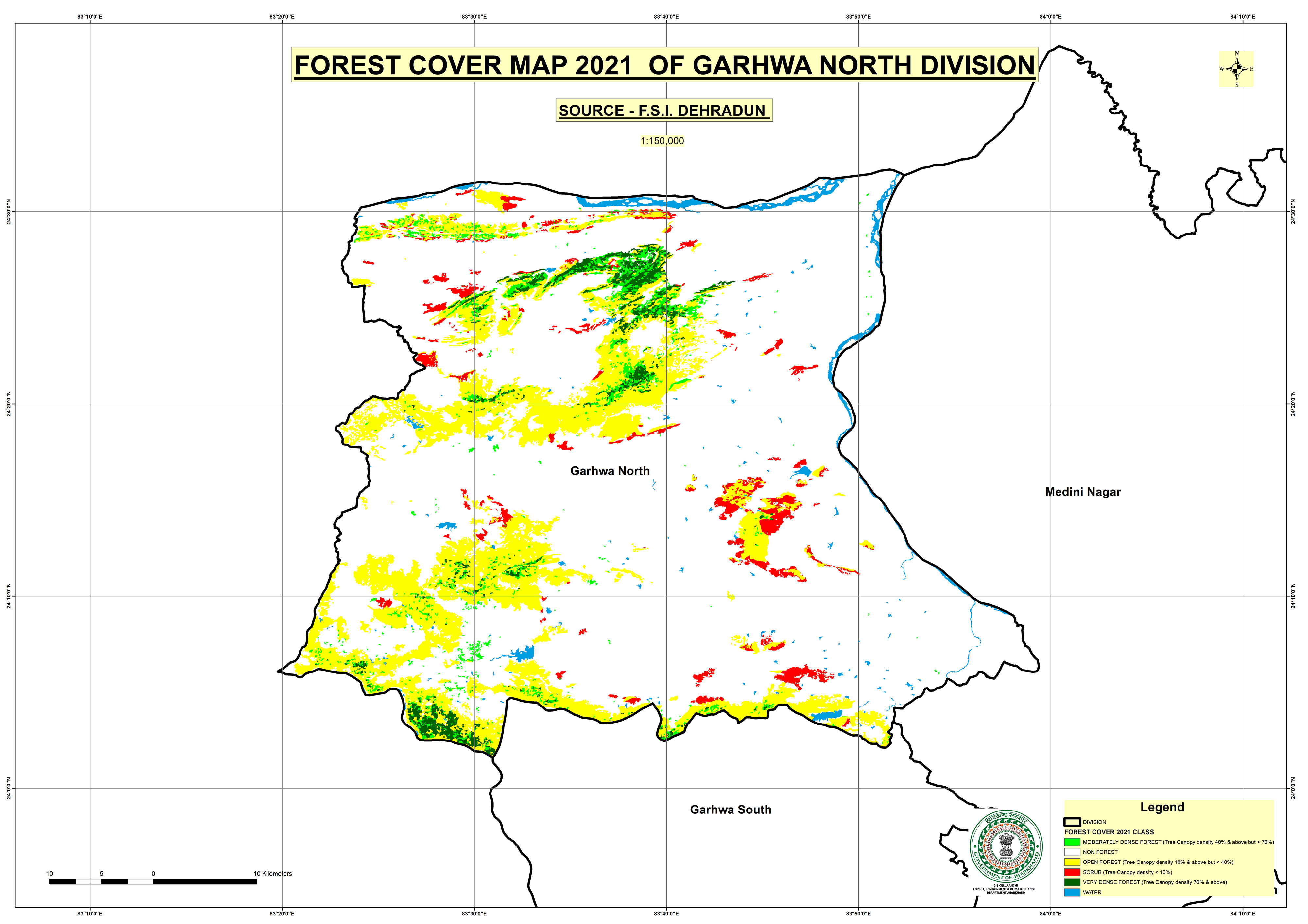 Forest Cover Map of Garhwa North Jharkhand