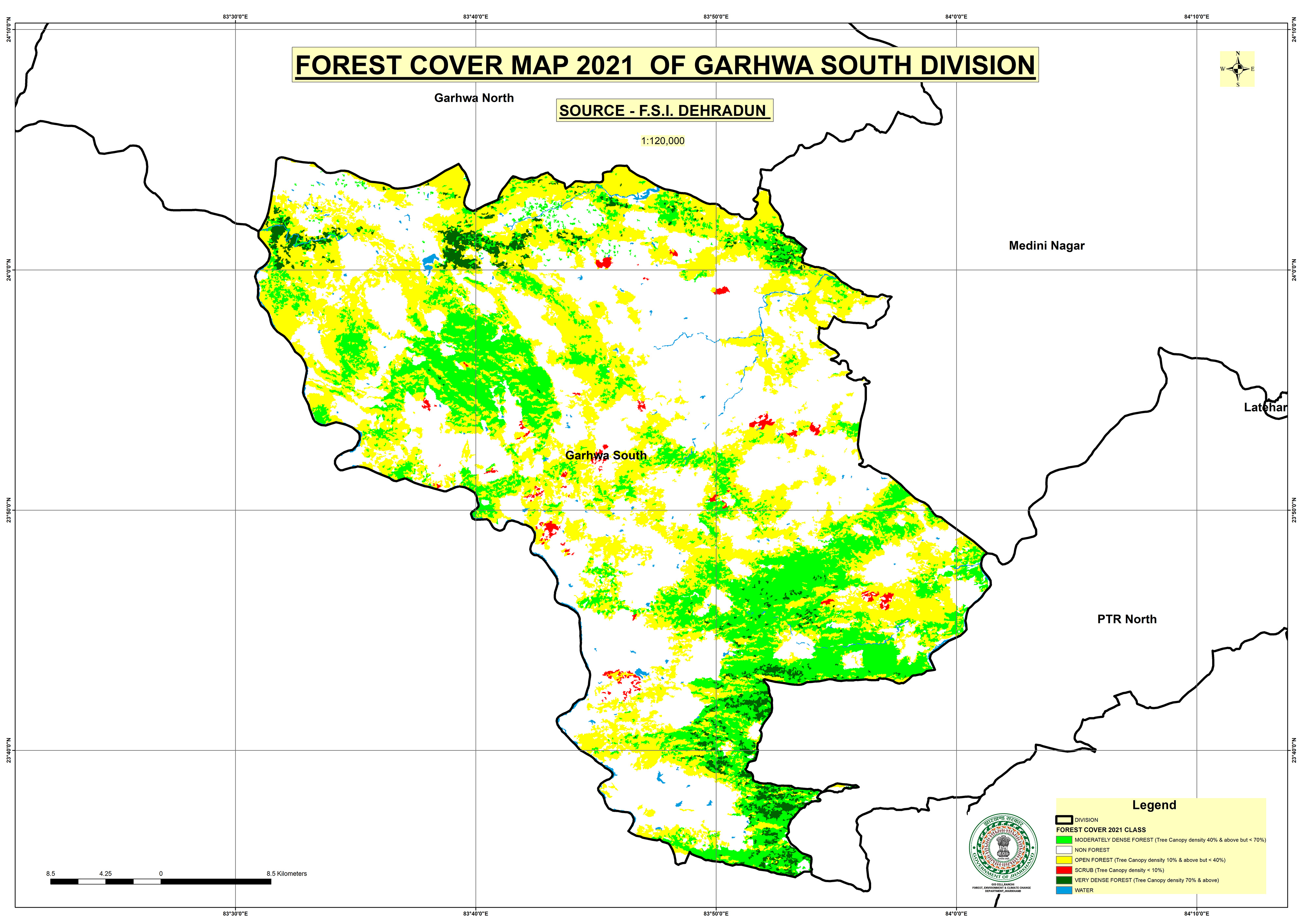 Forest Cover Map of Garhwa South Jharkhand
