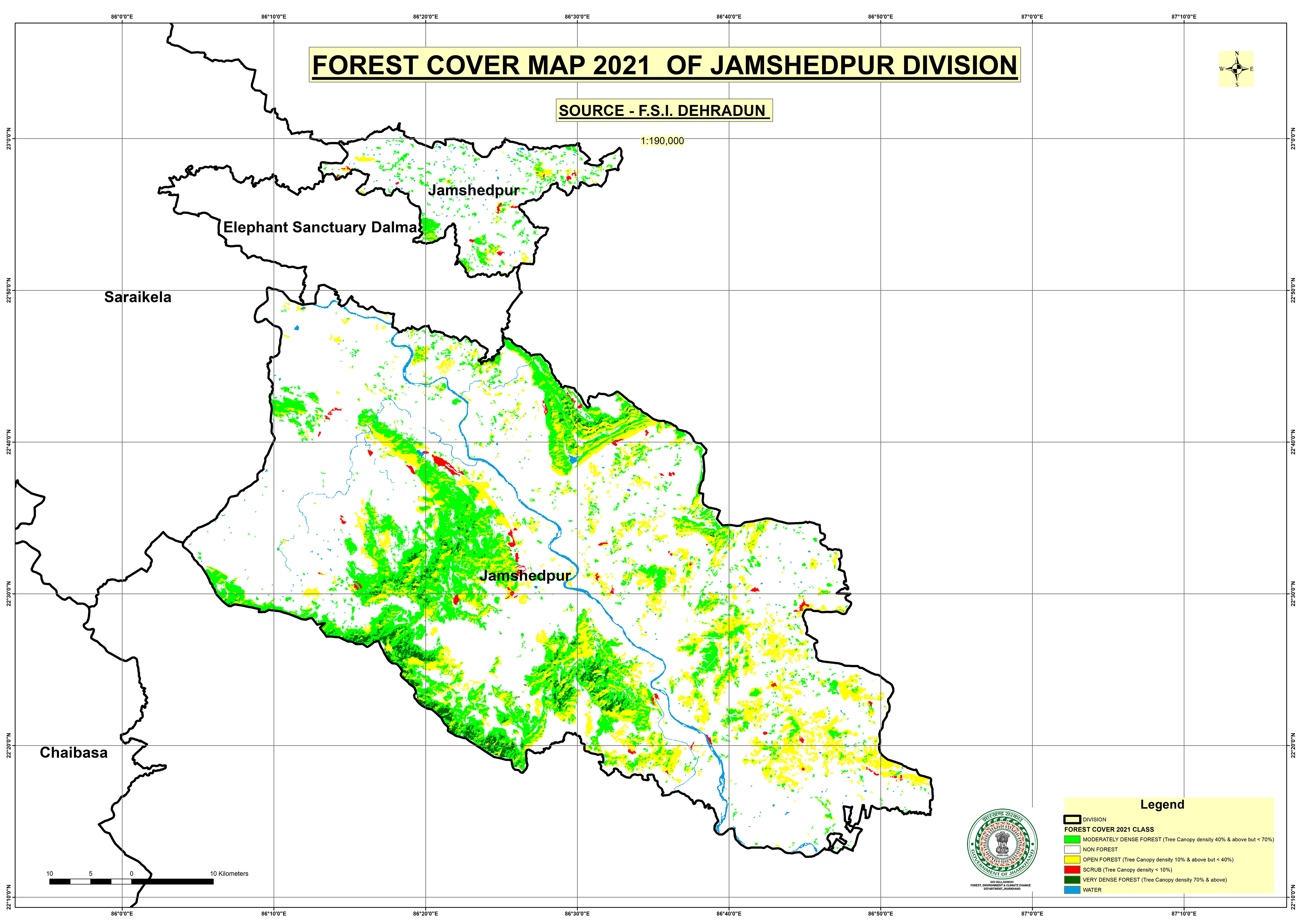 Forest Cover Map of Jamshedpur Jharkhand