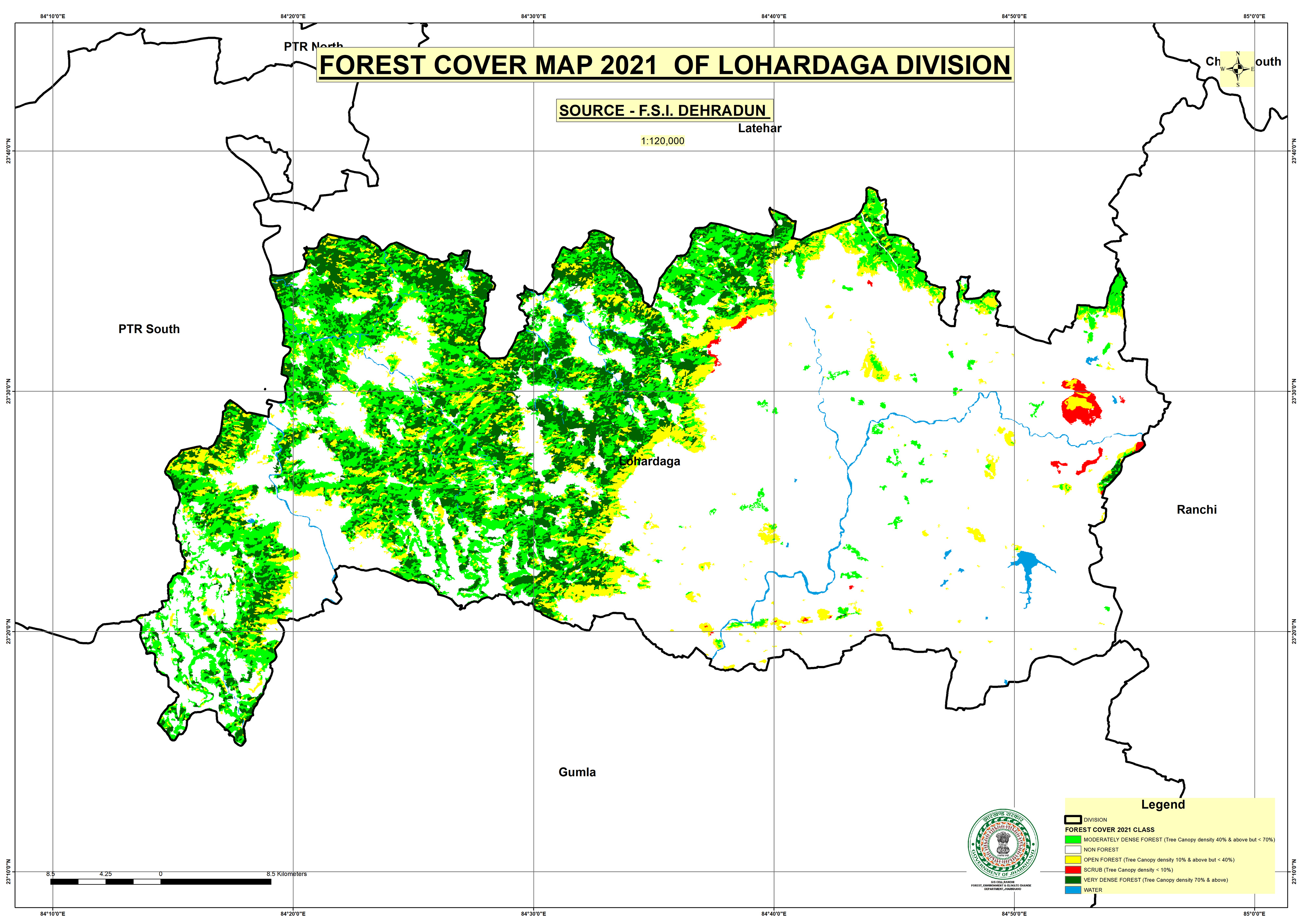 Forest Cover Map of Lohardagga Jharkhand