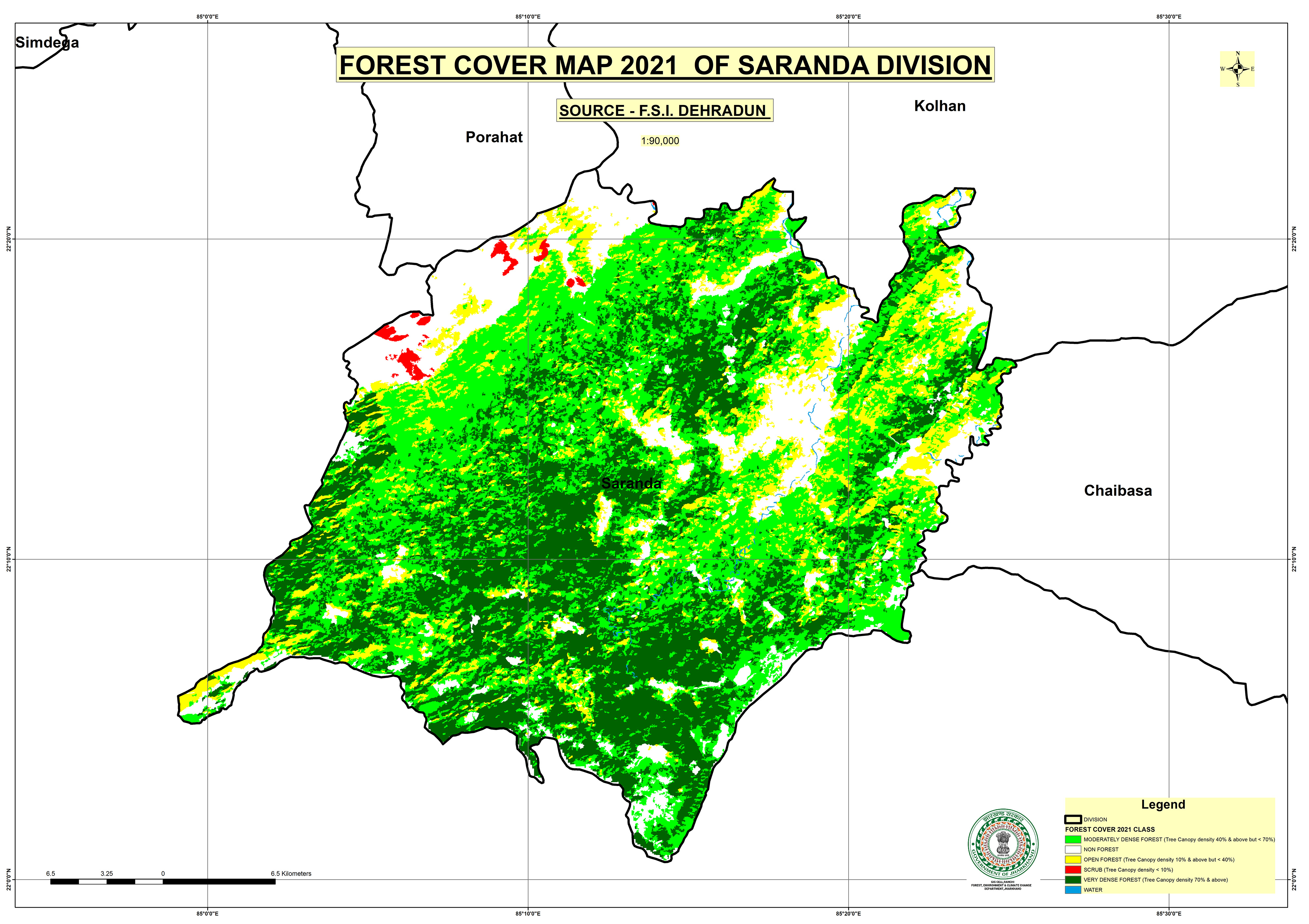 Forest Cover Map of Saranda Jharkhand